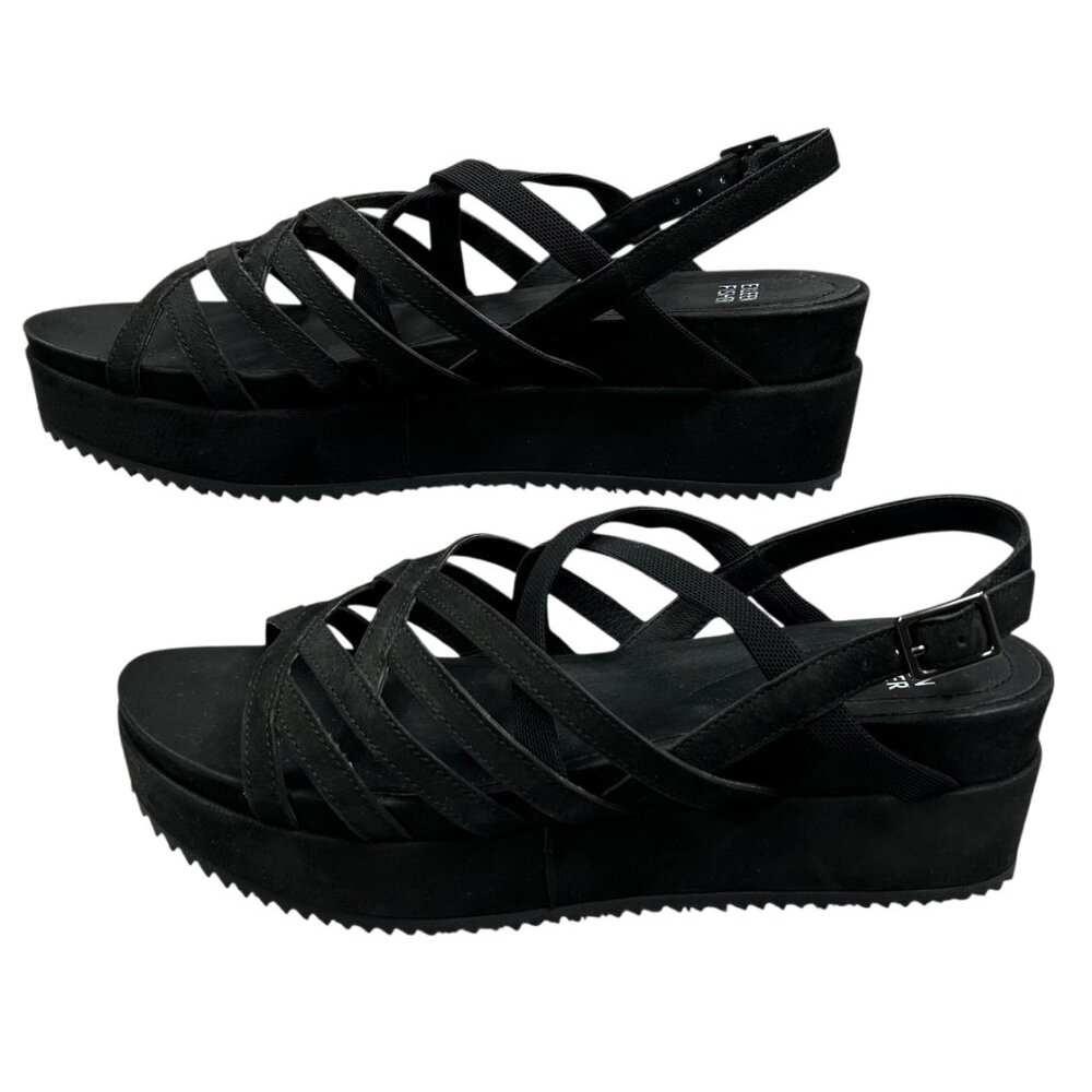 Eileen Fisher Black Strappy Platform Sandals